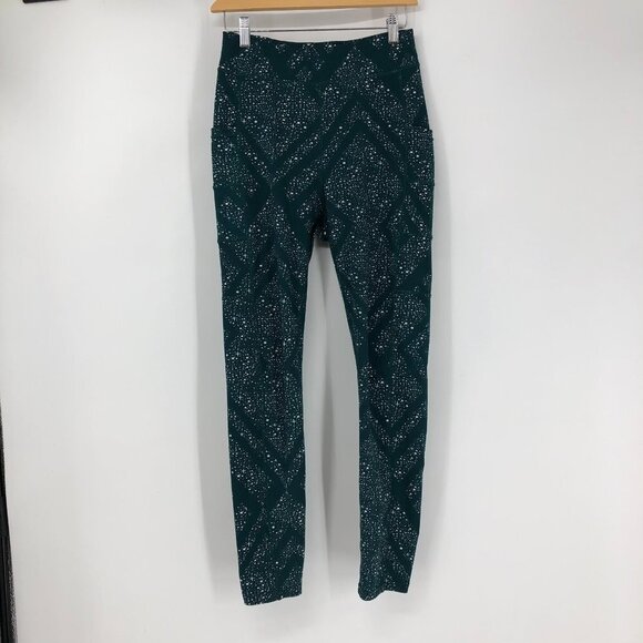 Pop Fit Stella Athletic Leggings Green with White dots and stars Size Medium - Picture 11 of 12